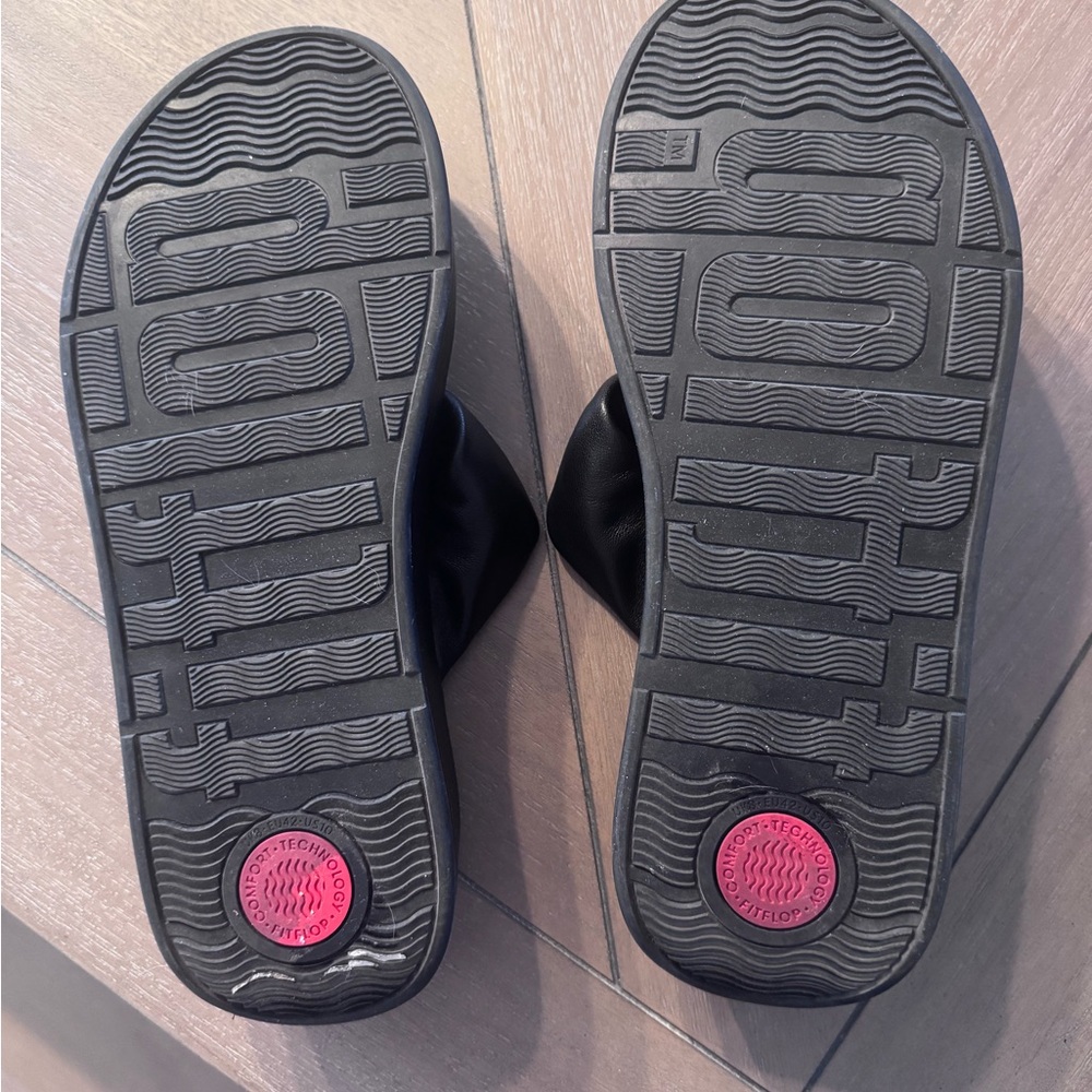 FitFlop F-MODE Knot Soft-Leather Flatform Toe-Post Sandals - Picture 8 of 11
